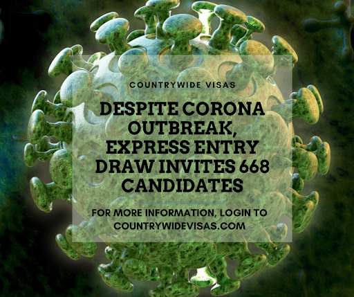 Despite corona Outbreak, Express entry draw invites 668 candidates